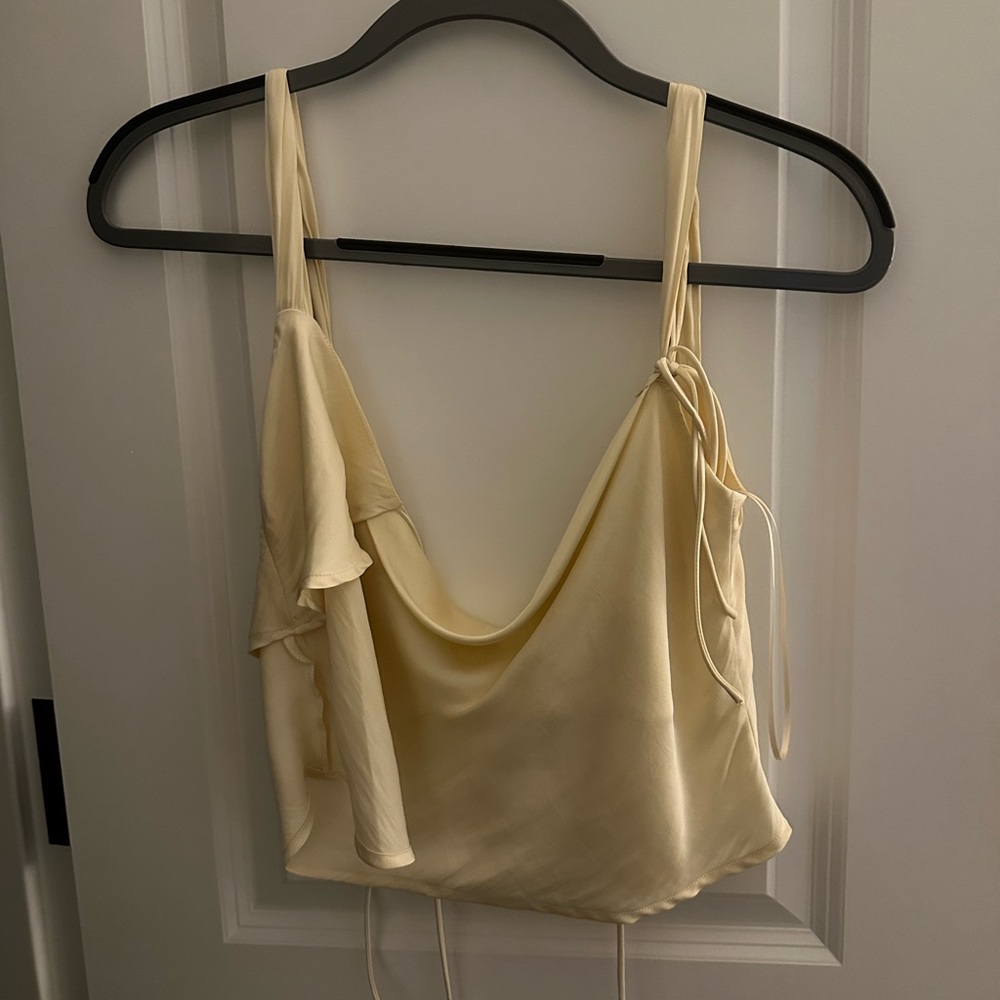Yellow Backless Silk Top